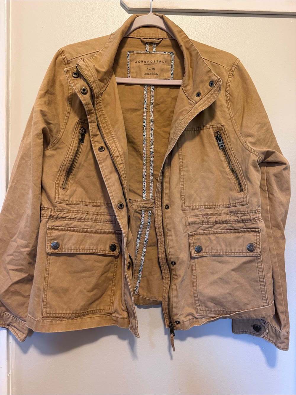 Aeropostale Womens Tan Utility Jacket - XL